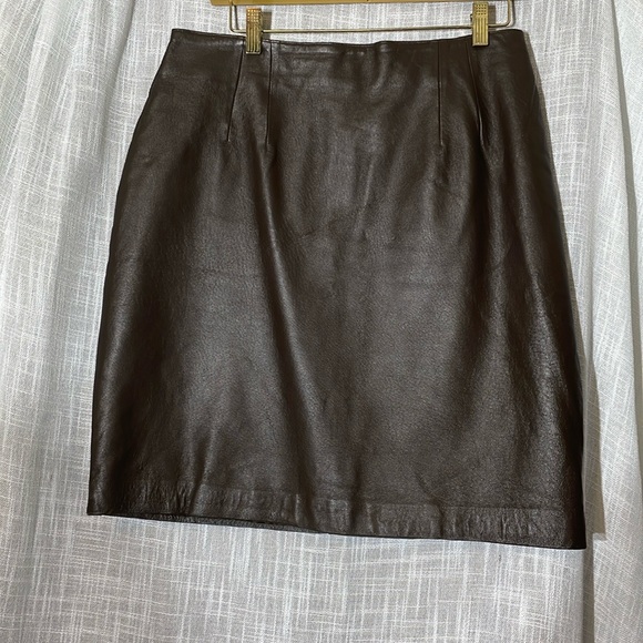 bagatelle Dresses & Skirts - “Bagatelle” dark brown leather pencil skirt, knee length,no flaws imported.